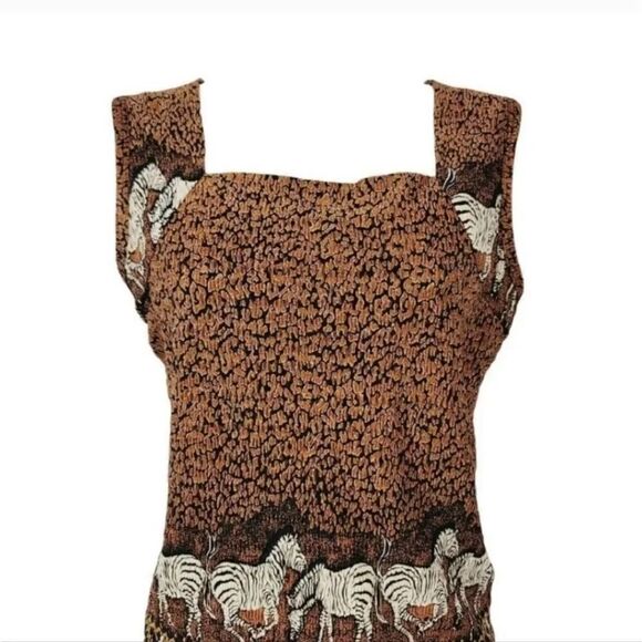 Vintage 80s 90s 2 PC Skirt Set Matching Animal Print Tank Top & Skirt Size Small - Picture 7 of 13
